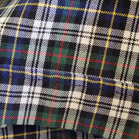 C&A Size 40 / Small Black Plaid Viscose Blend Bermuda Shorts Cuffs Pockets - Picture 3 of 10